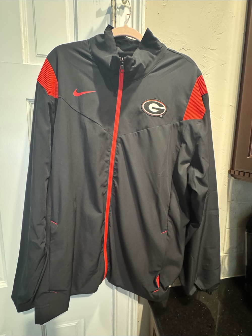 Nike Black Woven Jacket with Red Trim & Georgia G Logo